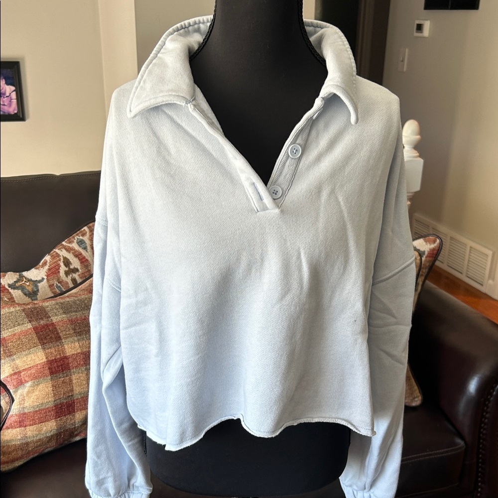 Aerie Soft Blue Button-Down Shirt